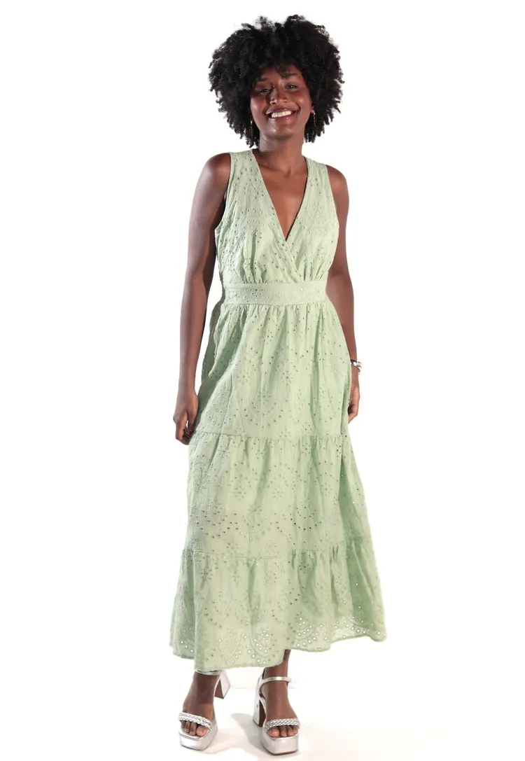 Vestido Dwz Mid Laise sem Mangas