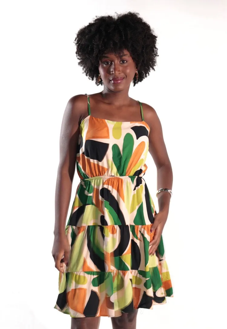 Vestido Dwz Curto Alcas Amarracao