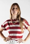 Blusa Dwz Listra Larga Manga Dobrada