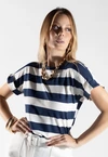 Blusa Dwz Listra Larga Manga Dobrada