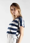 Blusa Dwz Listra Larga Manga Dobrada