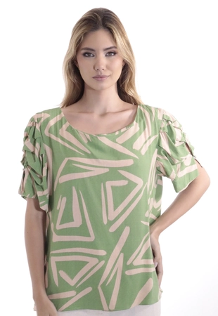Blusa Dwz Estampada Manga Princesa