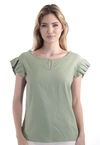 Blusa Dwz de Linho Manga com Pregas