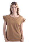 Blusa Dwz de Linho Manga com Pregas