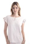 Blusa Dwz de Linho Manga com Pregas