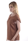 Blusa Dwz de Linho Manga com Pregas