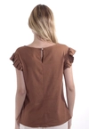 Blusa Dwz de Linho Manga com Pregas