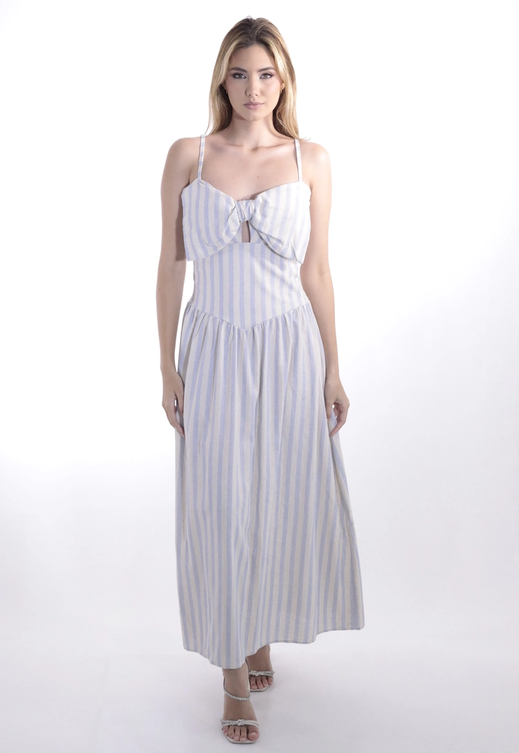 Vestido Dwz Mid com Listrado