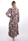 Vestido Dwz Manga LOnga Transpassado Estampado