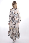 Vestido Dwz Manga LOnga Transpassado Estampado