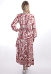 Vestido Dwz Manga LOnga Transpassado Estampado