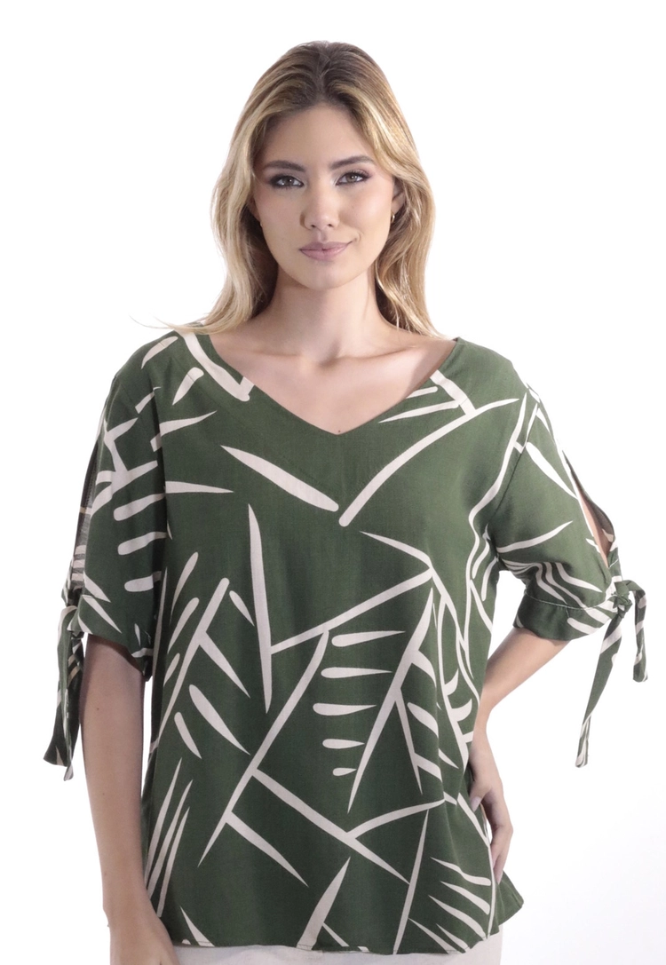 Blusa Dwz Manga Amarracao
