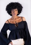 Blusa Dwz Manga Longa com Marcacao na Cintura