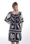 Vestido Dwz Curto Estampado com Manga