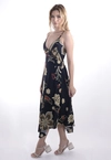 Vestido Dwz Mid Estampado com Ponta