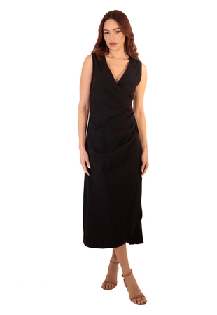 Vestido Dwz Transpassado Franzido