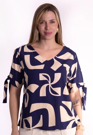 Blusa Dwz Estampada com Amarracao