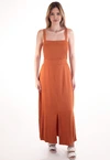 Vestido Dwz Mid Liso com Abertura Frontal