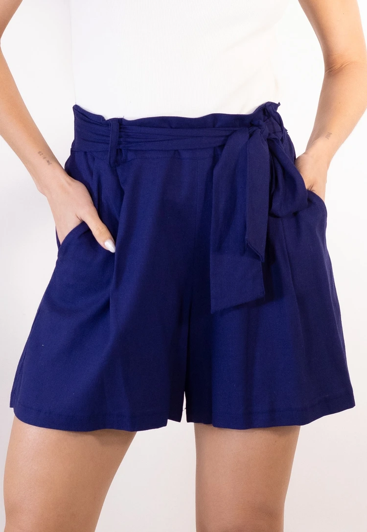 Short Dwz Linho com Amarracao e Elastico