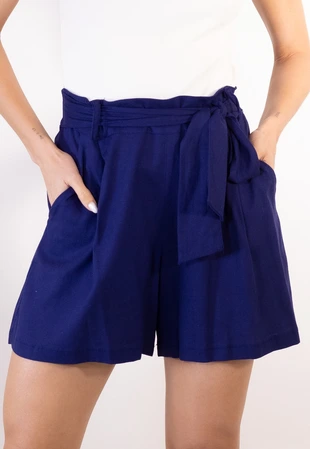 Short Dwz Linho com Amarracao e Elastico