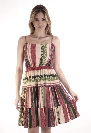 Vestido Dwz Curto com Alcas Regulaveis  Estampado