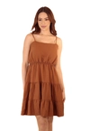 Vestido Dwz Curto com Alcas Regulaveis Liso