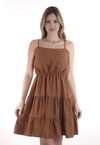Vestido Dwz Curto com Alcas Regulaveis Liso