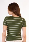 Blusa Dwz Canelada Listrada com Manga Curta