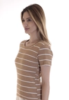 Blusa Dwz Canelada Listrada com Manga Curta