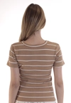 Blusa Dwz Canelada Listrada com Manga Curta