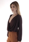 Blusa Dwz Manga Longa Transpassada