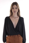 Blusa Dwz Manga Longa Transpassada