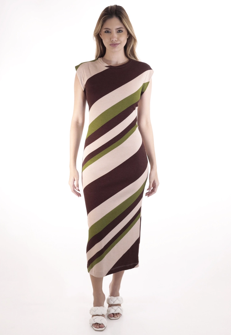Vestido Dwz Mid Estampado Canelado
