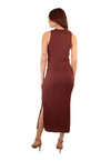 Vestido Dwz Texturizado com Abertura Lateral