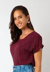Blusa Dwz Xadrez Manga Curta
