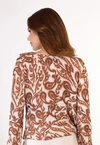 Blusa Dwz Manga Longa Estampada com Babado