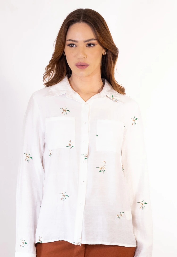 Camisa Dwz Manga Longa com Bordado