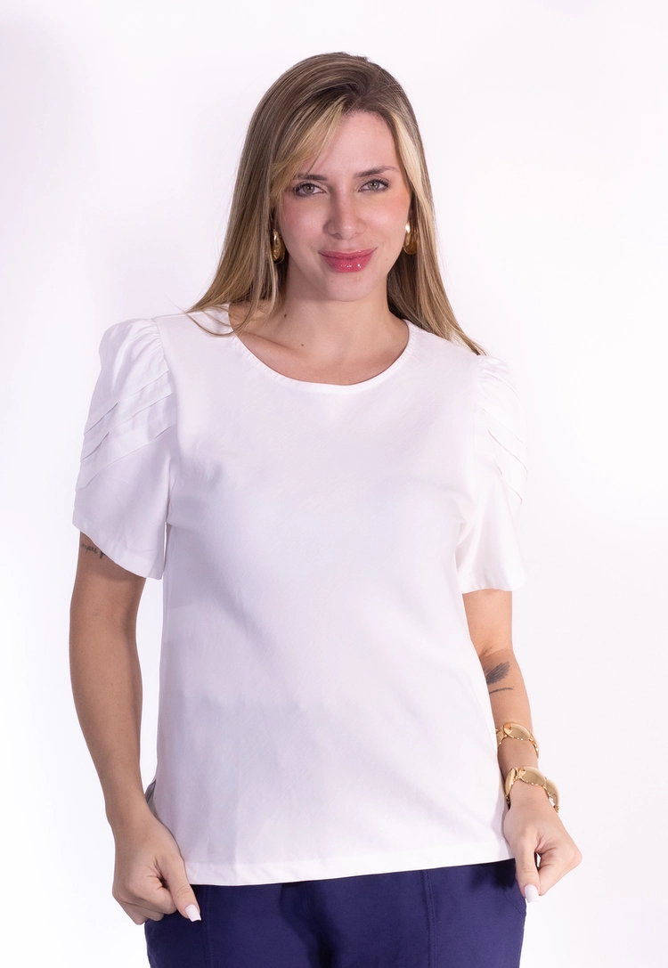 Blusa Dwz Manga com Pregas