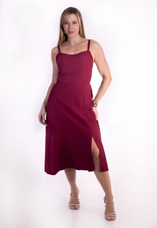 Vestido Dwz Mid Liso com Lastex