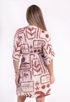 Vestido Dwz Estampado Manga Morcego