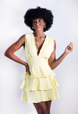 Vestido Dwz Curto Babado