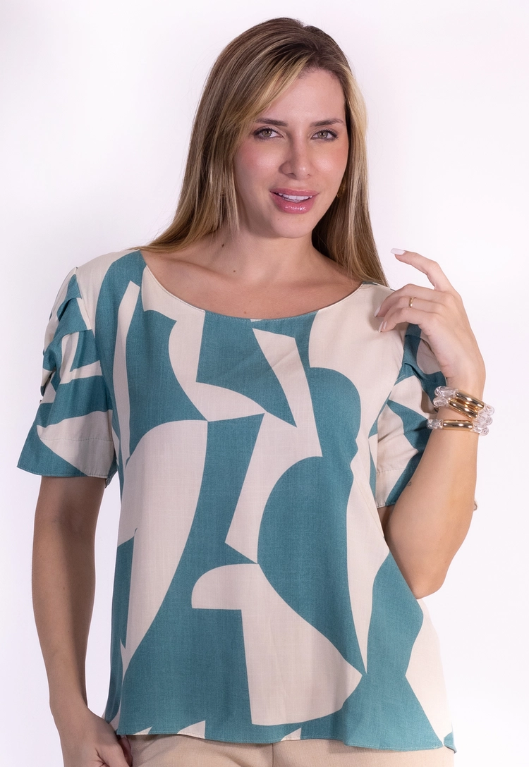 Blusa Dwz Manga Princesa com Botoes