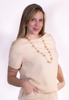 Blusa Dwz Manga Curta de LInho