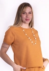 Blusa Dwz Manga Curta de LInho