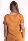 Blusa Dwz Manga Curta de LInho