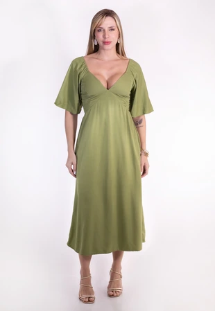 Vestido Dwz Mid com Lastex