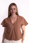 Blusa Dwz Manga Curta Peplum