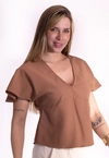 Blusa Dwz Manga Curta Peplum