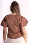 Blusa Dwz Manga Curta Peplum