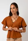 Blusa Dwz Manga Curta Peplum